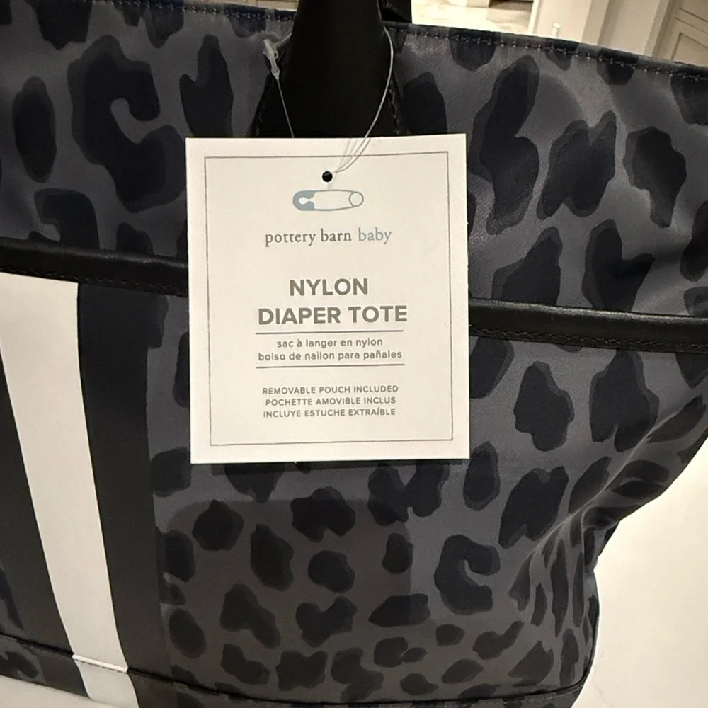 Pottery Barn Leopard Print Diaper Tote Bag NWT